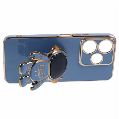 For Xiaomi Redmi 13 5G / 13 4G / Note 13R 5G Case Electroplated TPU Phone Cover Cute Astronaut Kickstand