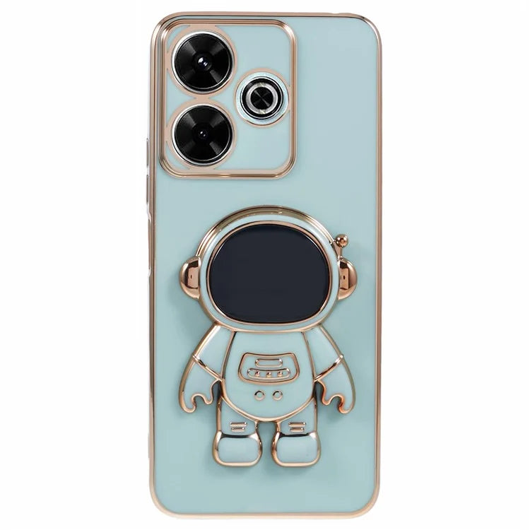 For Xiaomi Redmi 13 5G / 13 4G / Note 13R 5G Case Electroplated TPU Phone Cover Cute Astronaut Kickstand