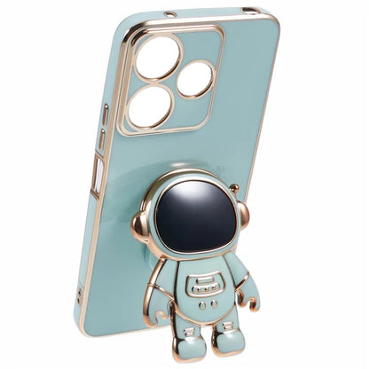 For Xiaomi Redmi 13 5G / 13 4G / Note 13R 5G Case Electroplated TPU Phone Cover Cute Astronaut Kickstand