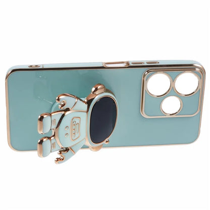 For Xiaomi Redmi 13 5G / 13 4G / Note 13R 5G Case Electroplated TPU Phone Cover Cute Astronaut Kickstand