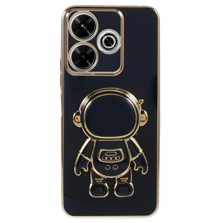 For Xiaomi Redmi 13 5G / 13 4G / Note 13R 5G Case Electroplated TPU Phone Cover Cute Astronaut Kickstand