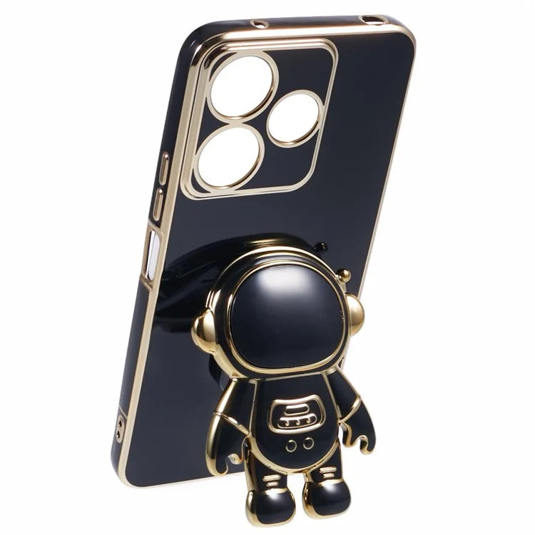 For Xiaomi Redmi 13 5G / 13 4G / Note 13R 5G Case Electroplated TPU Phone Cover Cute Astronaut Kickstand