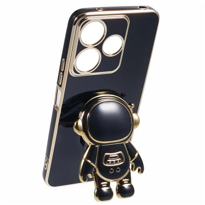 For Xiaomi Redmi 13 5G / 13 4G / Note 13R 5G Case Electroplated TPU Phone Cover Cute Astronaut Kickstand