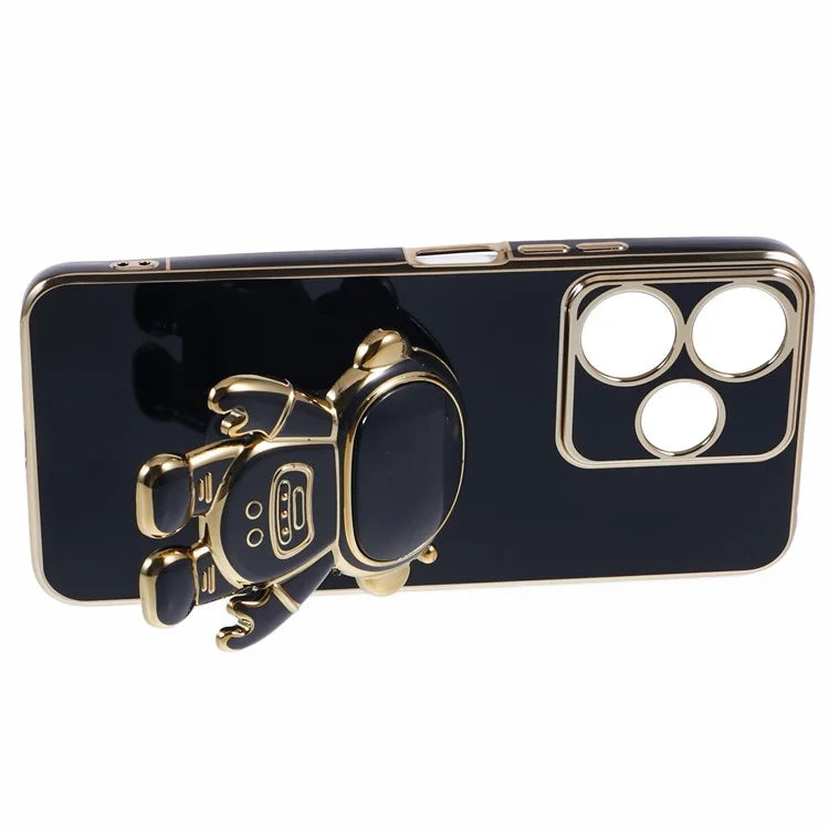 For Xiaomi Redmi 13 5G / 13 4G / Note 13R 5G Case Electroplated TPU Phone Cover Cute Astronaut Kickstand
