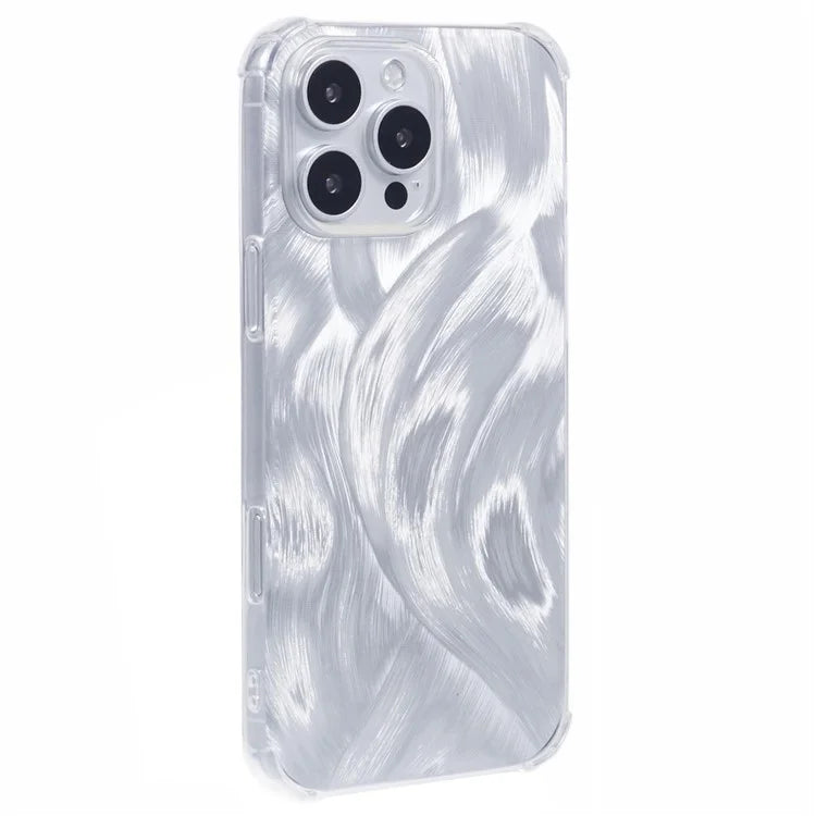 For iPhone 16 Pro Case Drop Protective TPU Phone Cover with Sparkly Paper