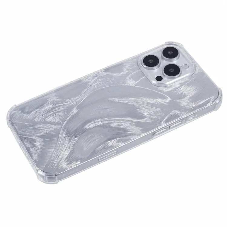 For iPhone 16 Pro Case Drop Protective TPU Phone Cover with Sparkly Paper
