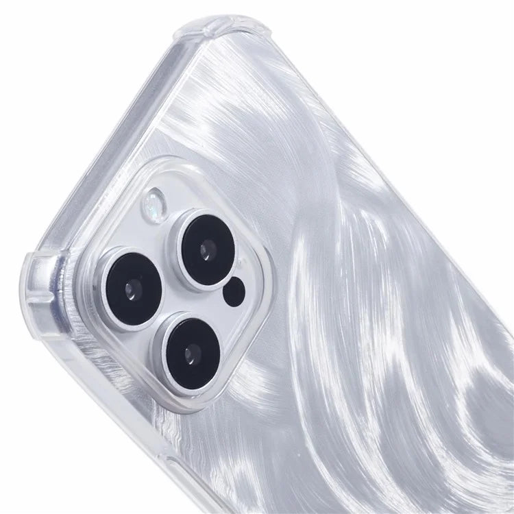 For iPhone 16 Pro Case Drop Protective TPU Phone Cover with Sparkly Paper