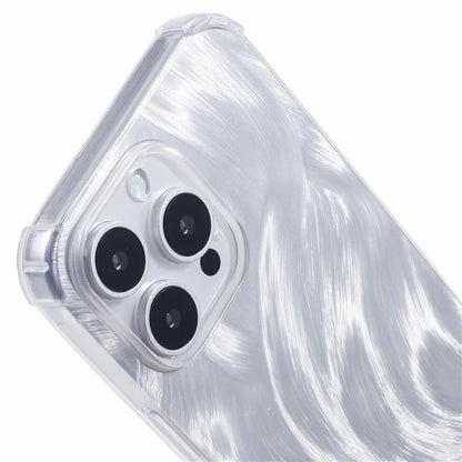 For iPhone 16 Pro Case Drop Protective TPU Phone Cover with Sparkly Paper