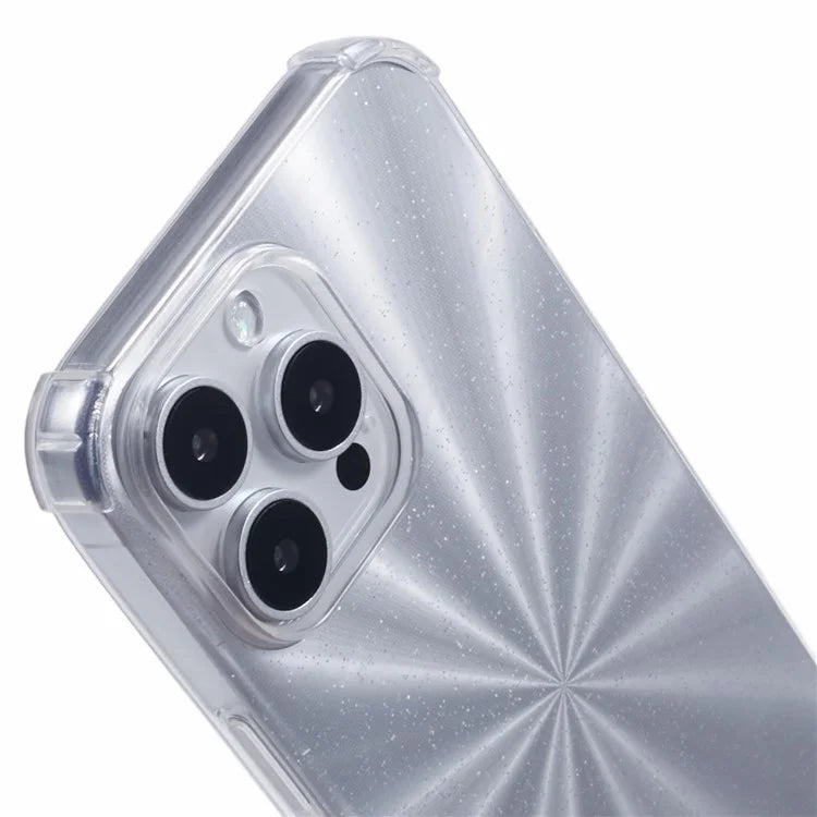 For iPhone 16 Pro Case Drop Protective TPU Phone Cover with Sparkly Paper