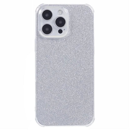 For iPhone 16 Pro Case Drop Protective TPU Phone Cover with Sparkly Paper
