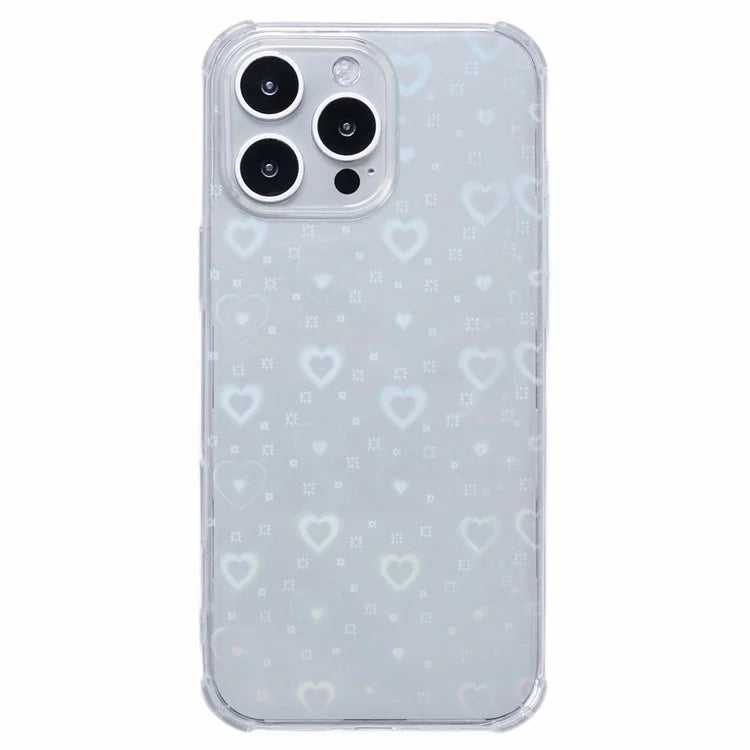 For iPhone 16 Pro Case Drop Protective TPU Phone Cover with Sparkly Paper