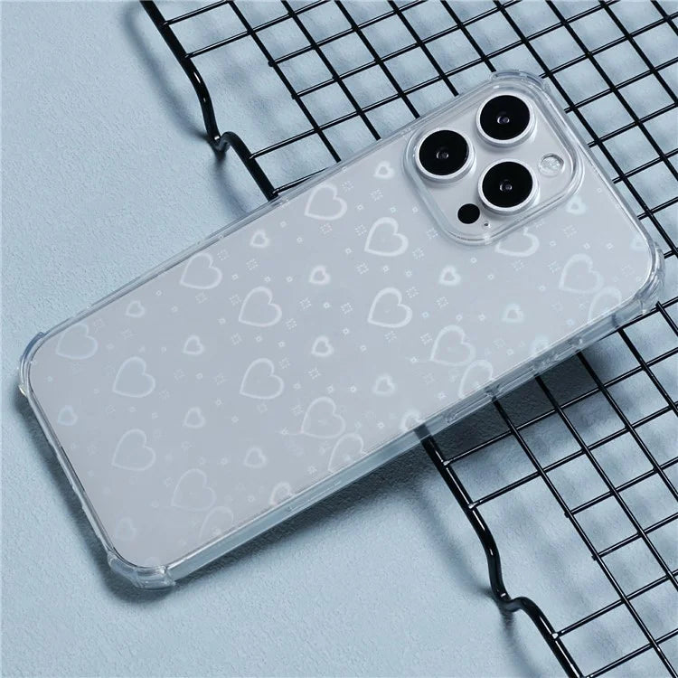 For iPhone 16 Pro Case Drop Protective TPU Phone Cover with Sparkly Paper