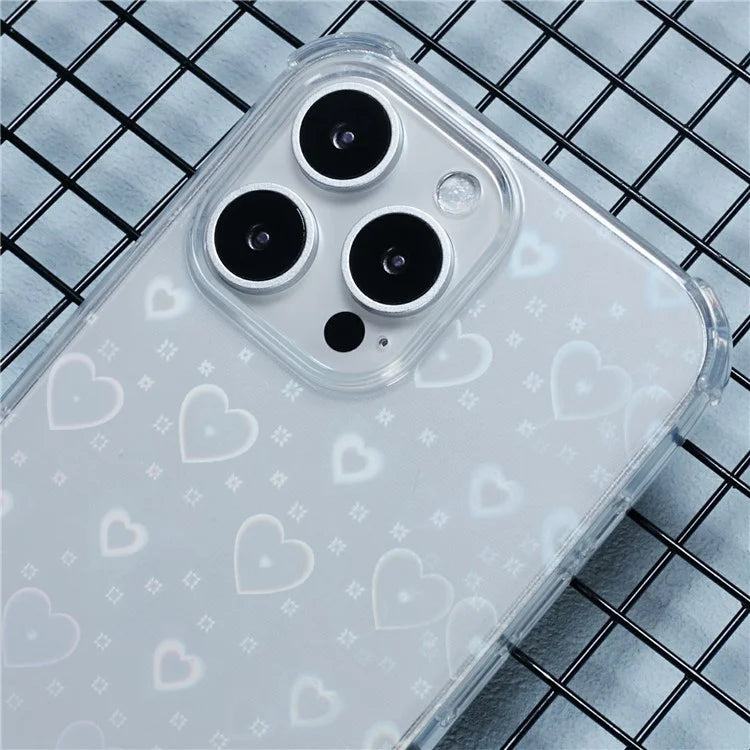 For iPhone 16 Pro Case Drop Protective TPU Phone Cover with Sparkly Paper