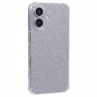 For iPhone 16 Plus Case Shiny Aesthetic TPU Phone Cover with Sparkly Paper