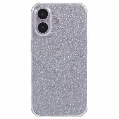 For iPhone 16 Plus Case Shiny Aesthetic TPU Phone Cover with Sparkly Paper