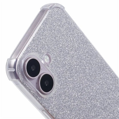 For iPhone 16 Plus Case Shiny Aesthetic TPU Phone Cover with Sparkly Paper
