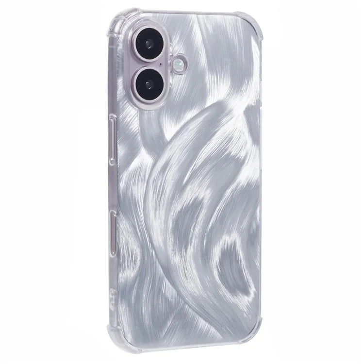 For iPhone 16 Plus Case Shiny Aesthetic TPU Phone Cover with Sparkly Paper