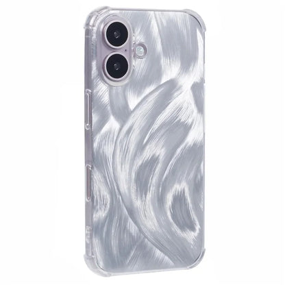 For iPhone 16 Plus Case Shiny Aesthetic TPU Phone Cover with Sparkly Paper