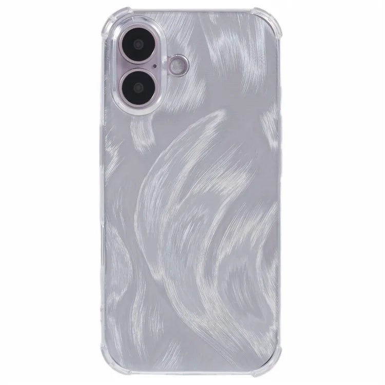 For iPhone 16 Plus Case Shiny Aesthetic TPU Phone Cover with Sparkly Paper