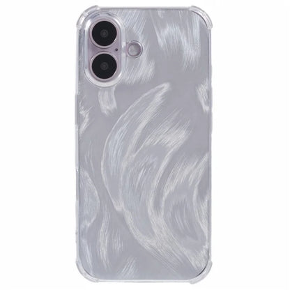 For iPhone 16 Plus Case Shiny Aesthetic TPU Phone Cover with Sparkly Paper