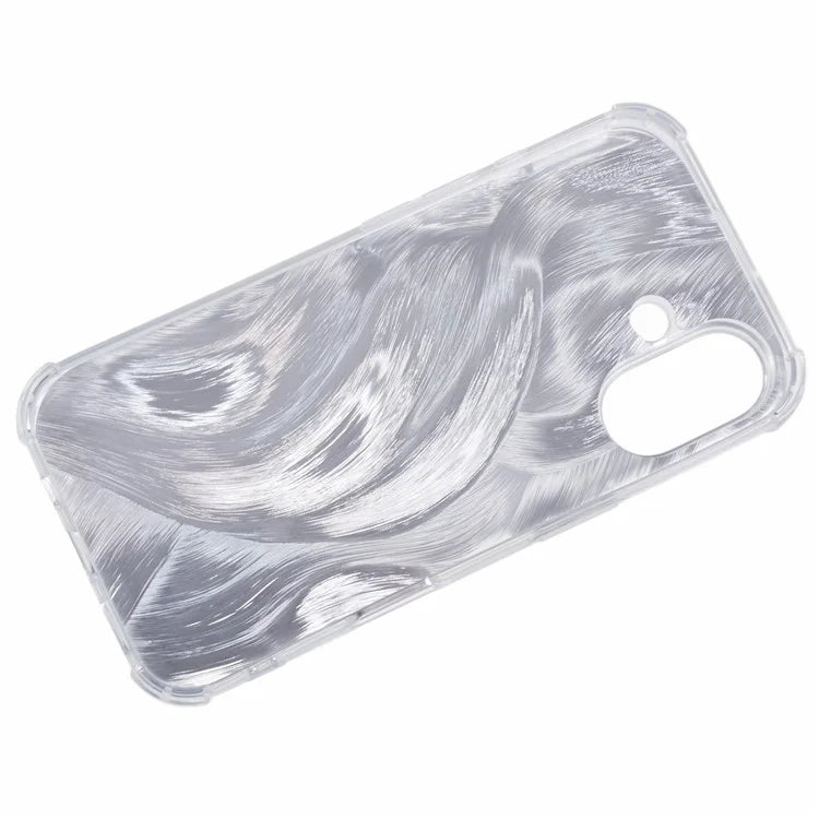 For iPhone 16 Plus Case Shiny Aesthetic TPU Phone Cover with Sparkly Paper