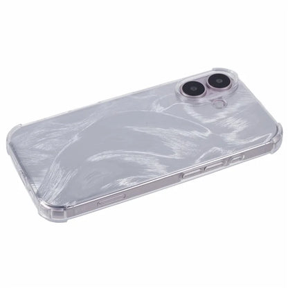 For iPhone 16 Plus Case Shiny Aesthetic TPU Phone Cover with Sparkly Paper