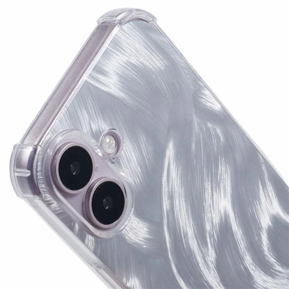 For iPhone 16 Plus Case Shiny Aesthetic TPU Phone Cover with Sparkly Paper