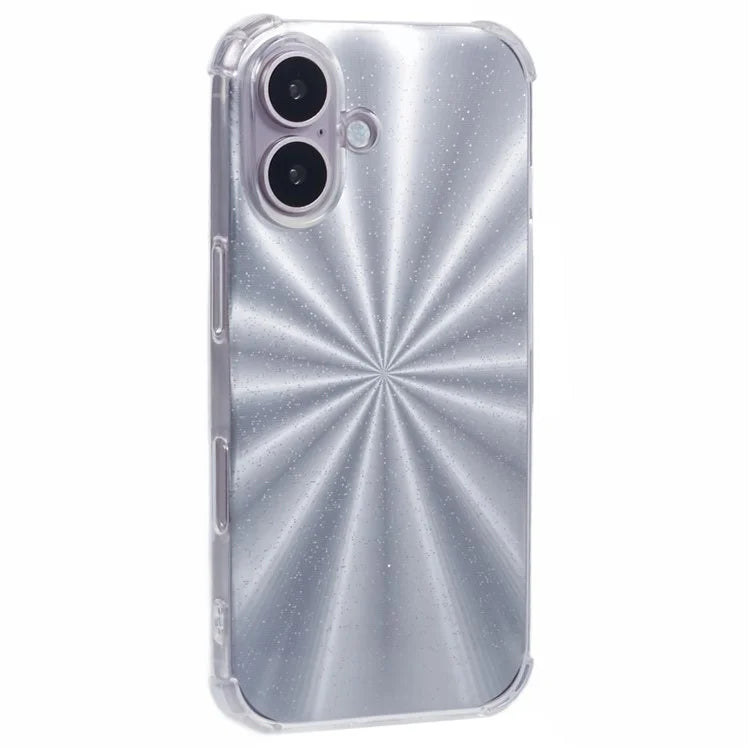 For iPhone 16 Plus Case Shiny Aesthetic TPU Phone Cover with Sparkly Paper