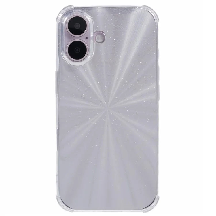 For iPhone 16 Plus Case Shiny Aesthetic TPU Phone Cover with Sparkly Paper