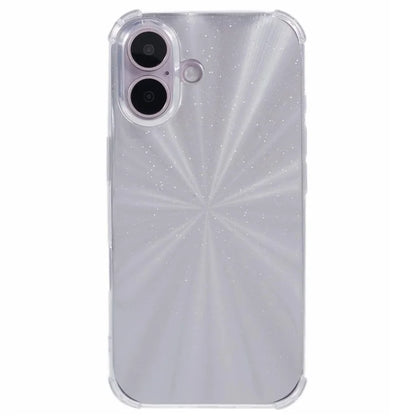 For iPhone 16 Plus Case Shiny Aesthetic TPU Phone Cover with Sparkly Paper