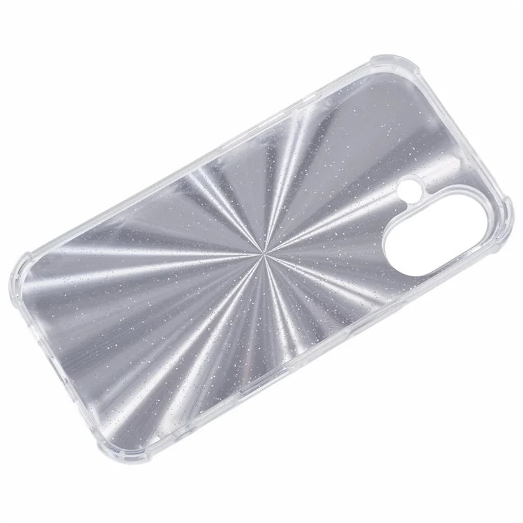 For iPhone 16 Plus Case Shiny Aesthetic TPU Phone Cover with Sparkly Paper