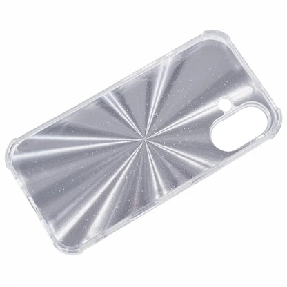 For iPhone 16 Plus Case Shiny Aesthetic TPU Phone Cover with Sparkly Paper