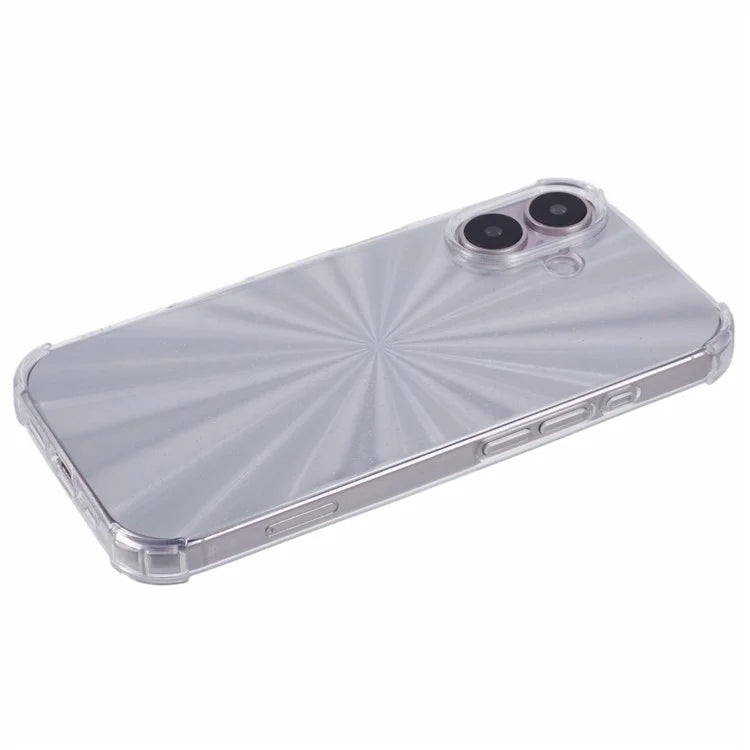 For iPhone 16 Plus Case Shiny Aesthetic TPU Phone Cover with Sparkly Paper