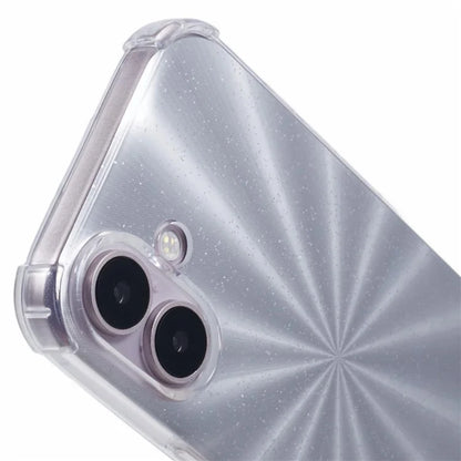 For iPhone 16 Plus Case Shiny Aesthetic TPU Phone Cover with Sparkly Paper