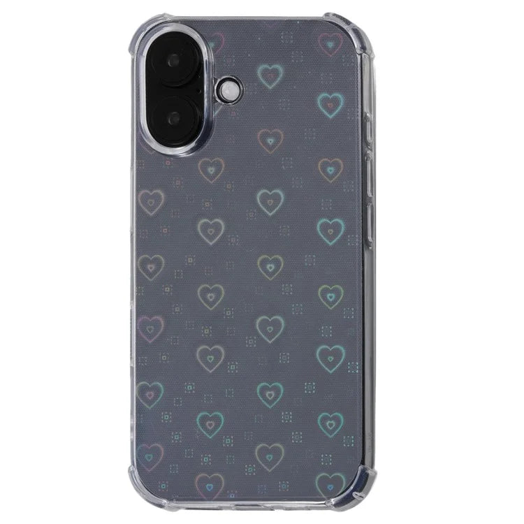 For iPhone 16 Plus Case Shiny Aesthetic TPU Phone Cover with Sparkly Paper