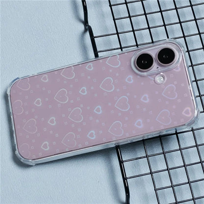 For iPhone 16 Plus Case Shiny Aesthetic TPU Phone Cover with Sparkly Paper