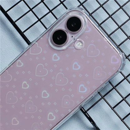 For iPhone 16 Plus Case Shiny Aesthetic TPU Phone Cover with Sparkly Paper