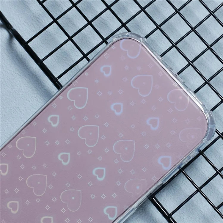 For iPhone 16 Plus Case Shiny Aesthetic TPU Phone Cover with Sparkly Paper
