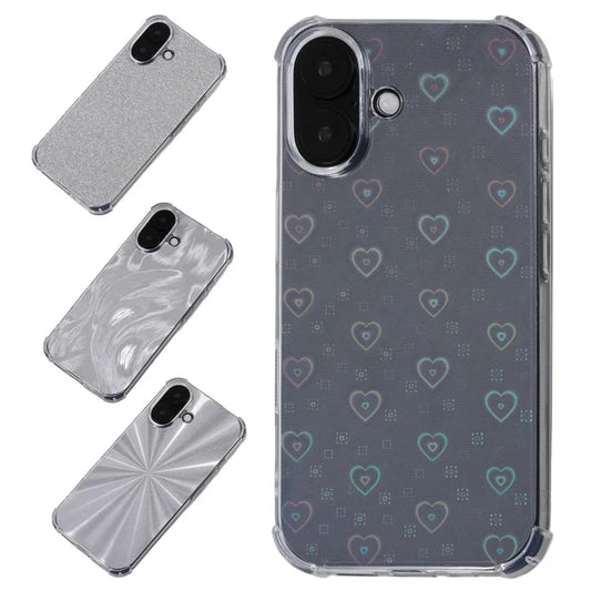For iPhone 16 Plus Case Fall Protection TPU Phone Cover with 4 Card Papers