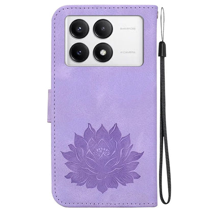 For Xiaomi Poco F6 Pro 5G / Redmi K70 5G / K70 Pro 5G Wallet Phone Case Lotus Imprint Leather Cover