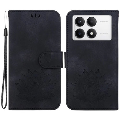 For Xiaomi Poco F6 Pro 5G / Redmi K70 5G / K70 Pro 5G Wallet Phone Case Lotus Imprint Leather Cover