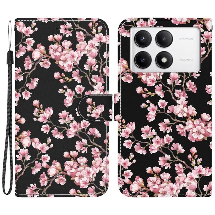 For Xiaomi Poco F6 Pro 5G / Redmi K70 5G / K70 Pro 5G Wallet Case Pattern Print Leather Phone Cover