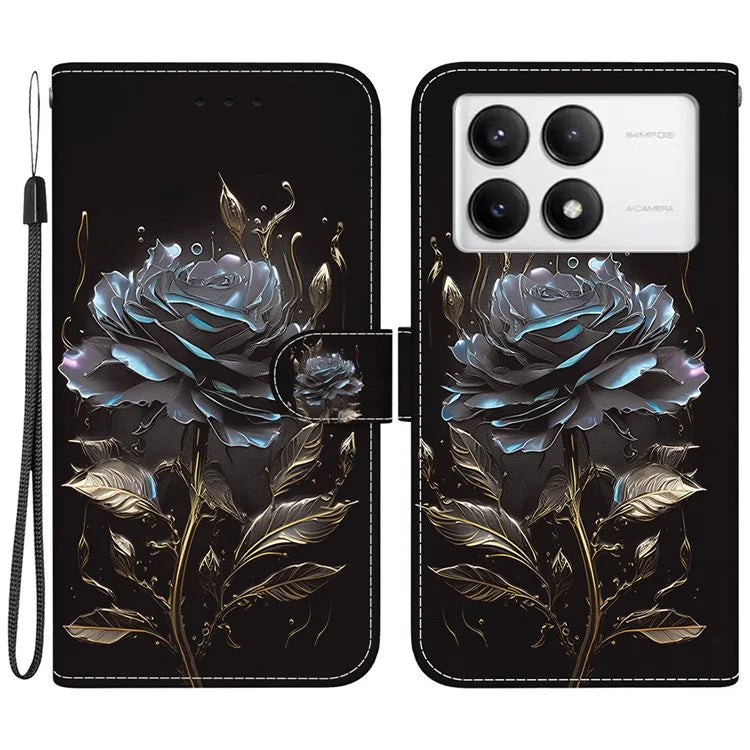 For Xiaomi Poco F6 Pro 5G / Redmi K70 5G / K70 Pro 5G Wallet Case Pattern Print Leather Phone Cover