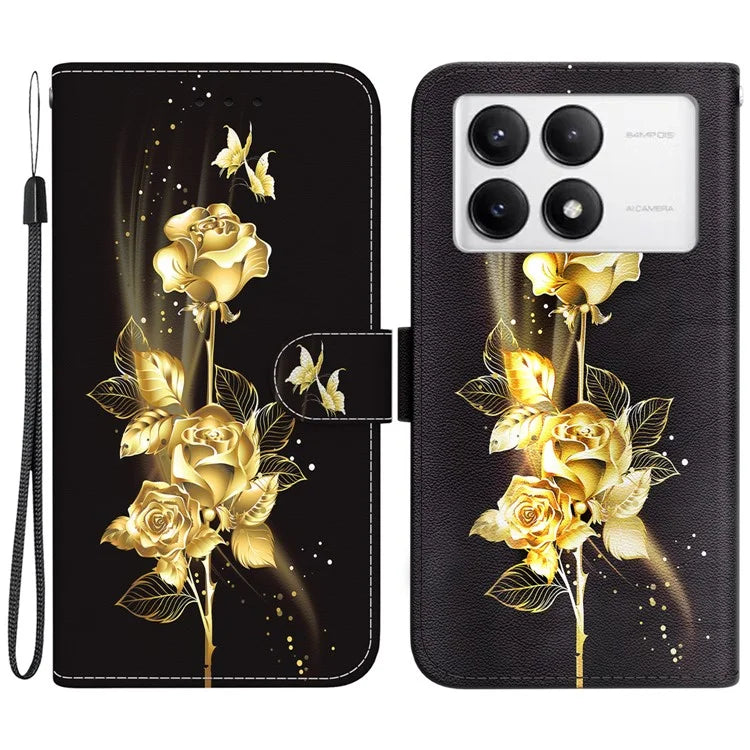 For Xiaomi Poco F6 Pro 5G / Redmi K70 5G / K70 Pro 5G Wallet Case Pattern Print Leather Phone Cover