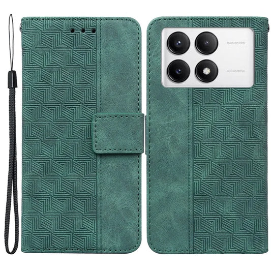 For Xiaomi Poco F6 Pro 5G / Redmi K70 5G / K70 Pro 5G Wallet Case Geometry Pattern Leather Phone Cover