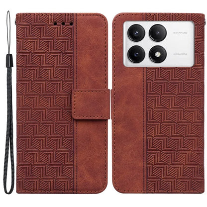 For Xiaomi Poco F6 Pro 5G / Redmi K70 5G / K70 Pro 5G Wallet Case Geometry Pattern Leather Phone Cover