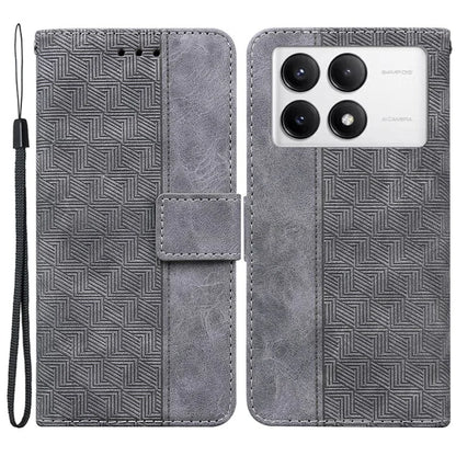 For Xiaomi Poco F6 Pro 5G / Redmi K70 5G / K70 Pro 5G Wallet Case Geometry Pattern Leather Phone Cover