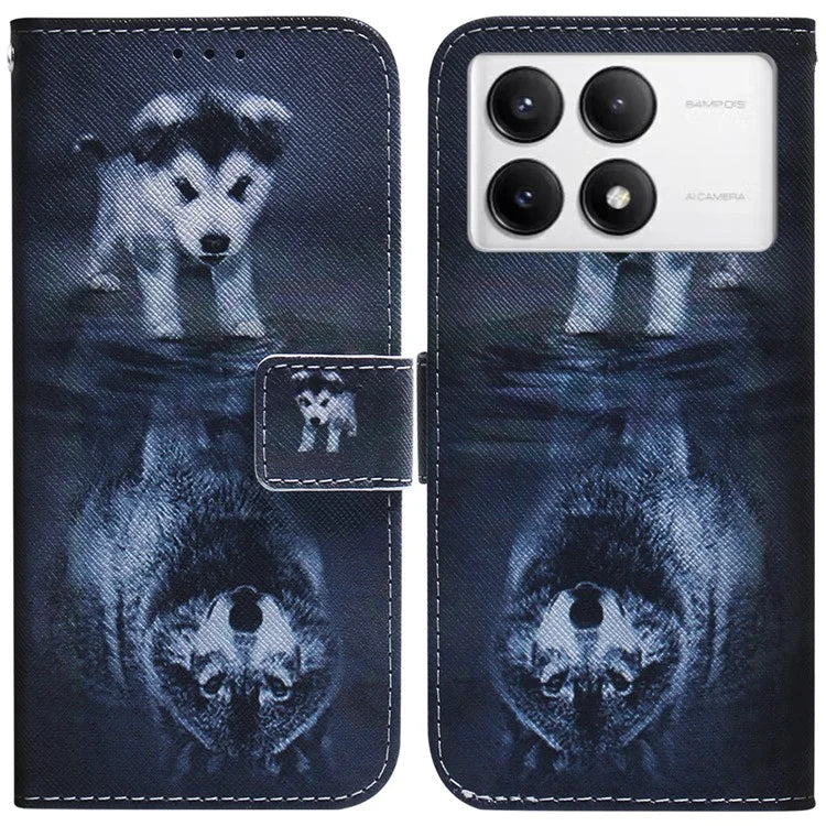 For Xiaomi Poco F6 Pro 5G / Redmi K70 5G / K70 Pro 5G Leather Case Pattern Print Wallet Phone Cover