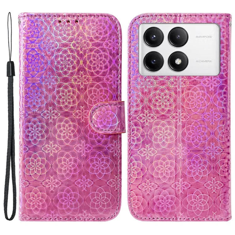 For Xiaomi Poco F6 Pro 5G / Redmi K70 5G / K70 Pro 5G Phone Case Dazzling Flower Leather Cover
