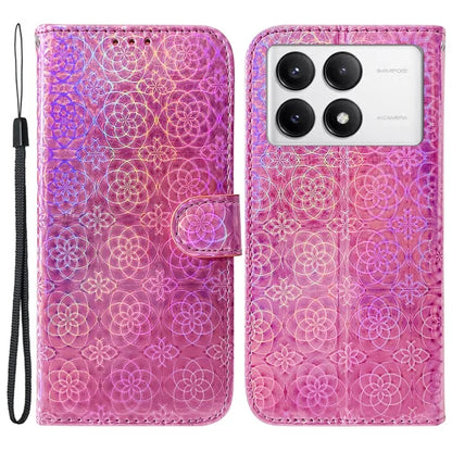 For Xiaomi Poco F6 Pro 5G / Redmi K70 5G / K70 Pro 5G Phone Case Dazzling Flower Leather Cover